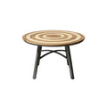 Ronde Houten Tafel met Gestreept Ontwerp